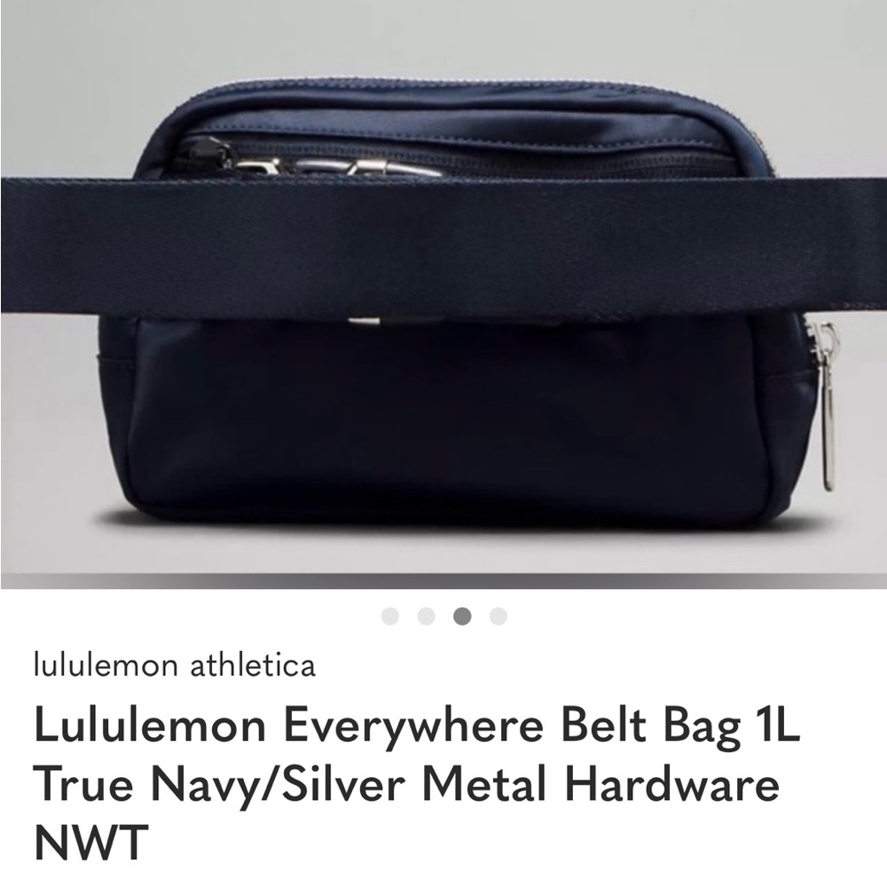 lululemon athletica Navy Everywhere Belt Bag with metal hardware NWT - Picture 2 of 11